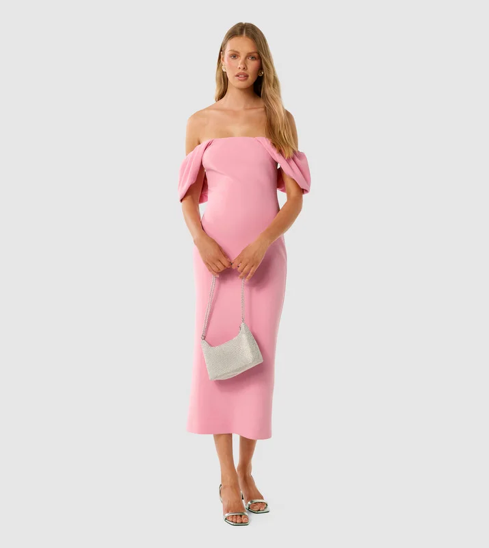 JACINTA Off Shoulder Bodycon Midi Dress